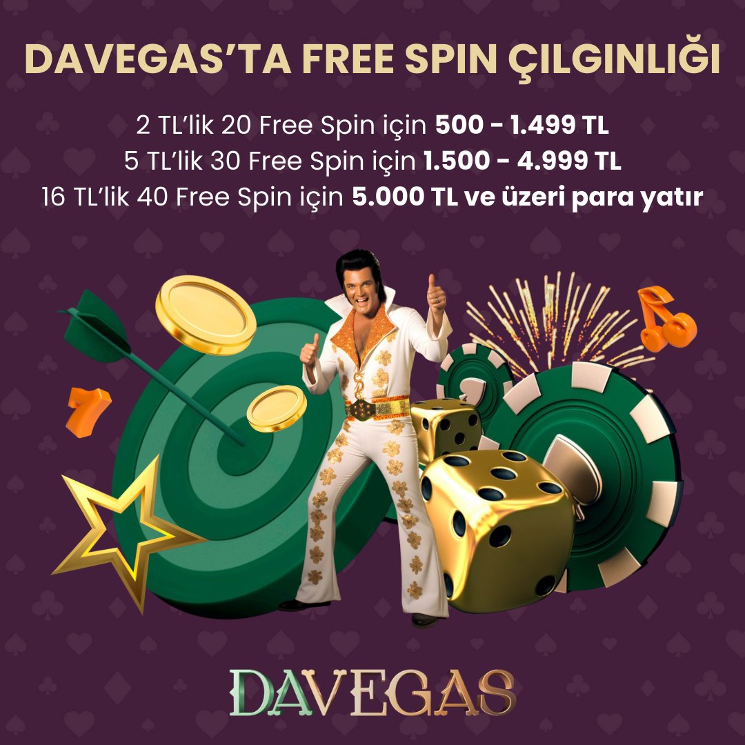 💰 Davegas'ta free spin çılgınlığı devam ediyor. Bedava free spin kazanmak için hemen para yatır ve hediye spinlerinle #Davegas'ta kazanmanın keyfini çıkar! Davegas Giriş: bit.ly/3TaG3Jd