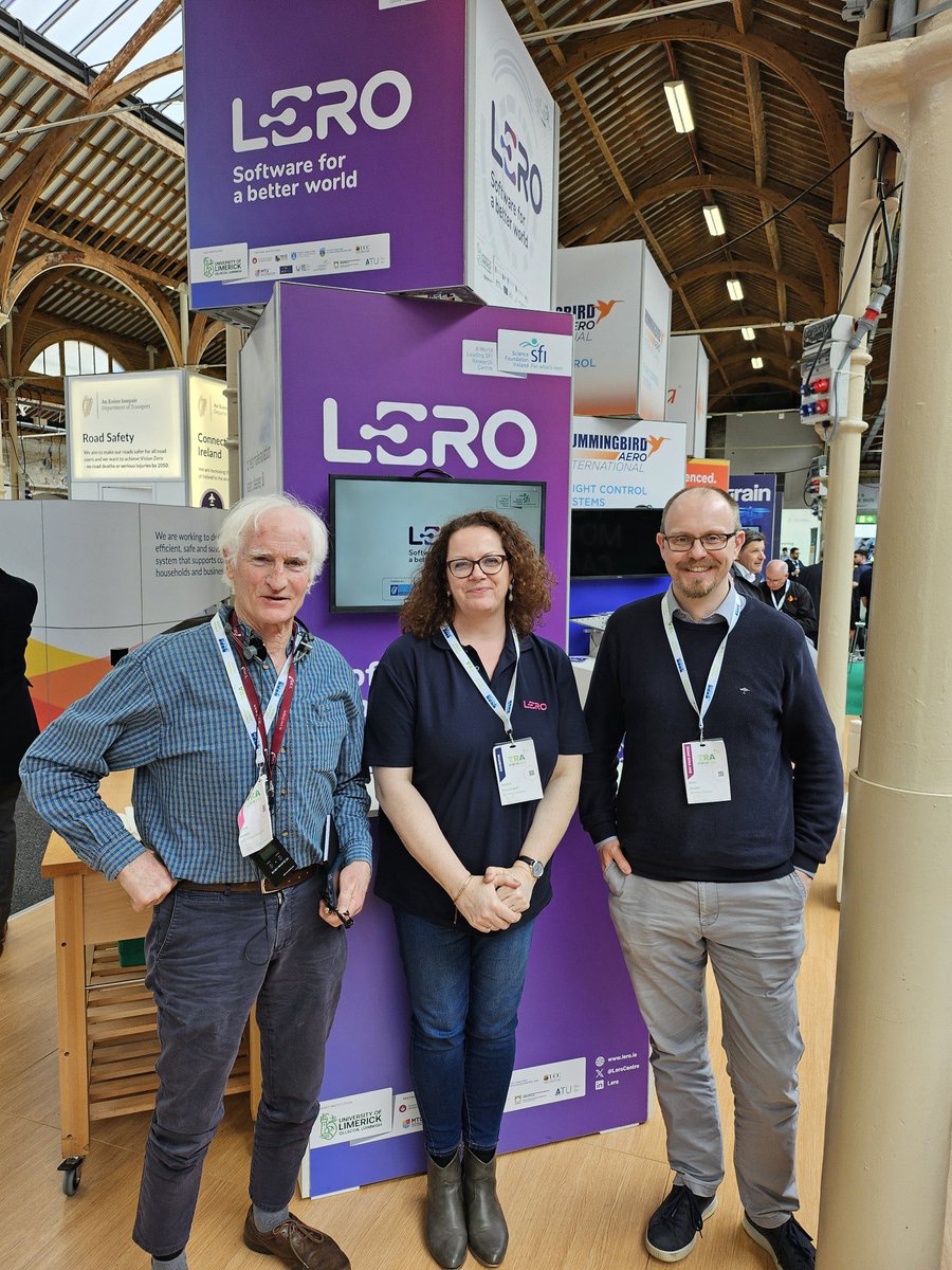 Lero’s @BrianDeegan16 and @martyprender discuss sustainable transport with Duncan Stewart at the #Transport #Research Arena (#TRA2024) conference at the RDS today. #softwareforabetterworld