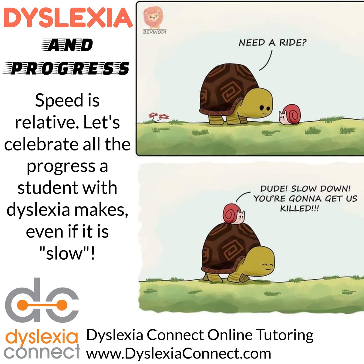 Speed and rate of progress are relative. Let's celebrate all of the progress that students with dyslexia make, even if it is 'slow'! DyslexiaConnect.com #dyslexia #ADHD #dysgraphia