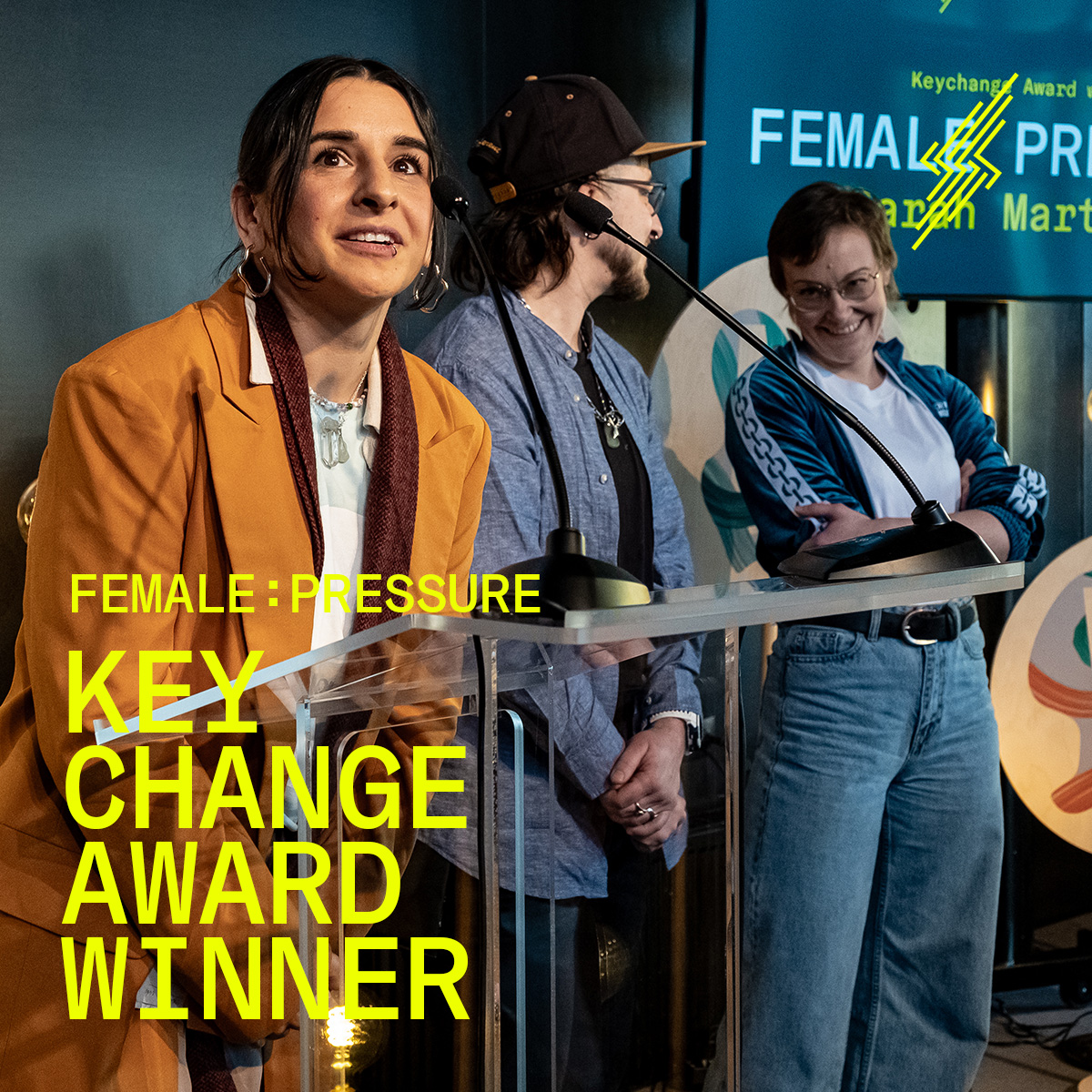 ⚡KEYCHANGE AWARD: FEMALE:PRESSURE⚡ Keychange were delighted to present the latest Inspiration Award at @TlnMusicWeek to honour @femalepressure - the transnational database and support network for female and gender-diverse individuals in electronic arts: keychange.eu/award-winners/…