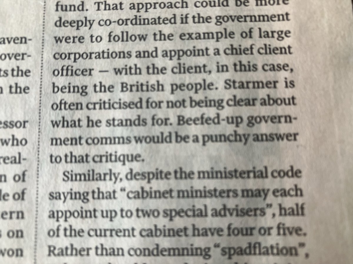 I laughed aloud reading that sentence in FT about “beefed up govt comms” being the answer to Starmer/Labour having no clear narrative. ⁦@johnmcternan⁩, the author, is a smart Labour veteran and I’m all for pragmatism and realism but has our politics really become so small?