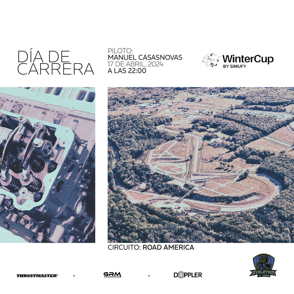 🏁🏎️🏁
Día de Carrera

Nueva  jornada de la Winter Cup
 <a href="/Manu_Casasnovas/">Manu Casasnovas</a> de nuevo a intentar conseguir un buen resultado, suerte compañero 😜!!!

Sigue la carrera en:
twitch.tv/rinconracingtv