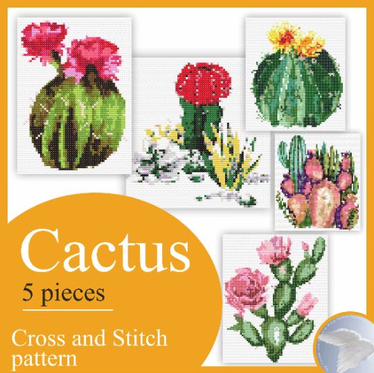 Art of the Day: 'cactus,5 pieces'. Buy at: ArtPal.com/crossstitchdk?…