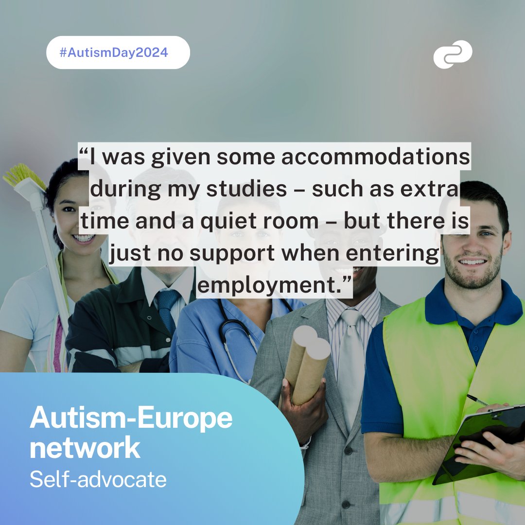 In Europe, it is estimated that just over 20% of autistic people are in employment. UN Convention Article 27 protects autistic people's right to work. Companies must recognize their unique skills and needs. #AutismNotInvisible