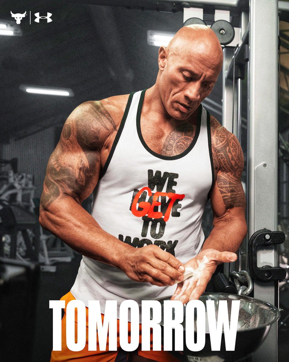 TheRock's tweet photo. TOMORROW it all goes down
@ProjectRock โ @UnderArmour UNDERGROUND collection drops!
๐๐พ๐ช๐พ
#UndergroundCollection
#ProjectRock
#UnderArmour https://t.co/prJWyTQ1KB