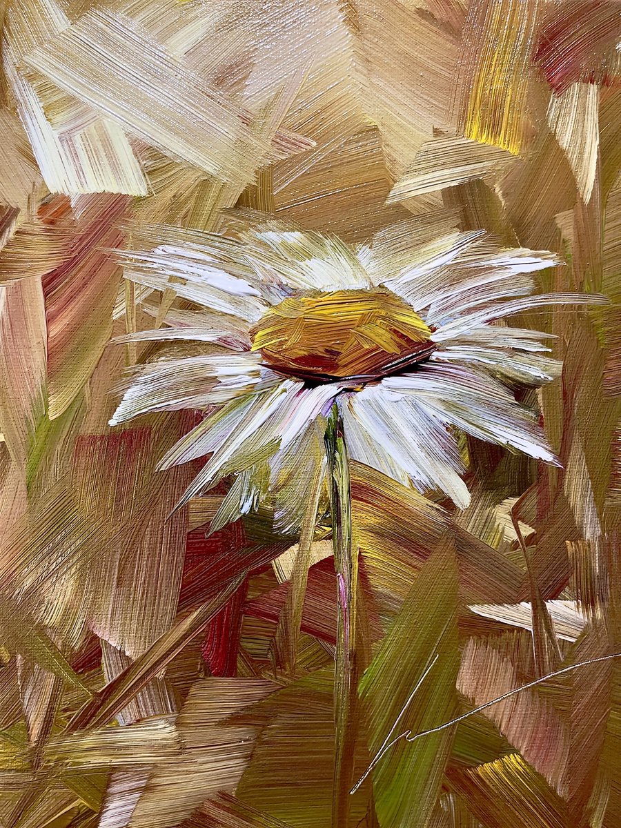 vera_kober_art's tweet image. My flower acrylic art painting on canvas with daisy