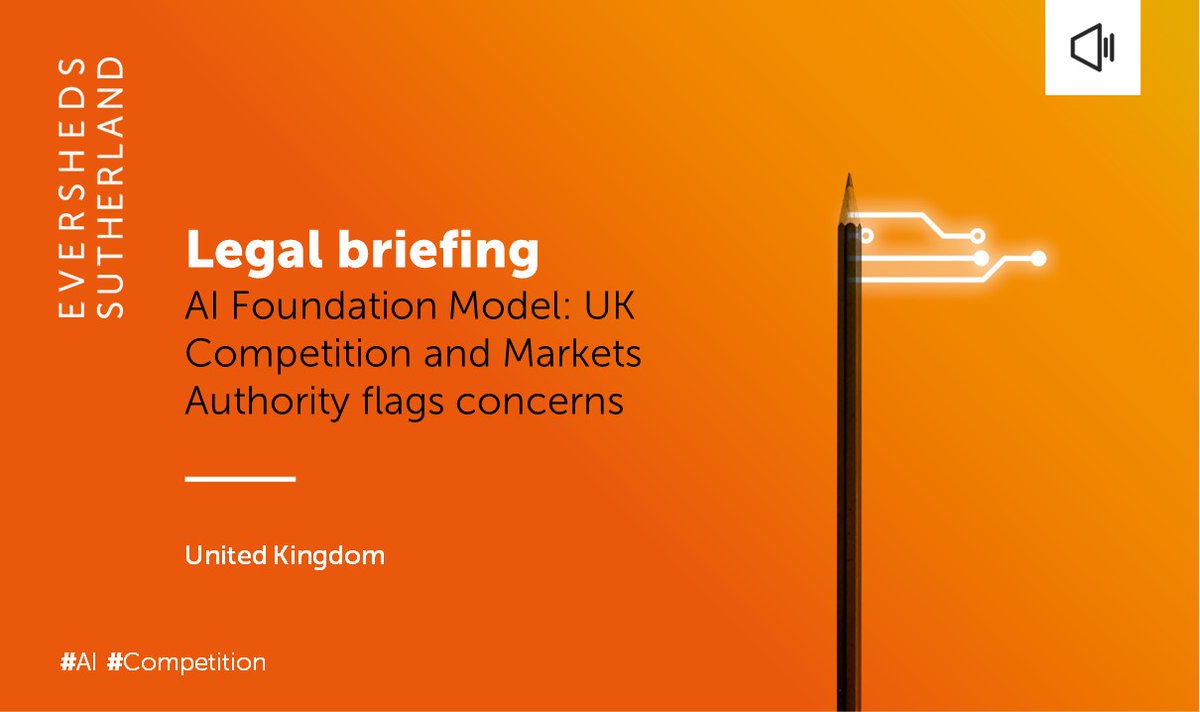 <a href="/CMAgovUK/">Competition & Markets Authority</a> has published an update paper and report on its review of #AI foundation models stating its concerns over AI and threatening to take early action to safeguard #competition. We highlight the #CMA's key findings and what lies ahead. esglobal.law/3Q2PWGk