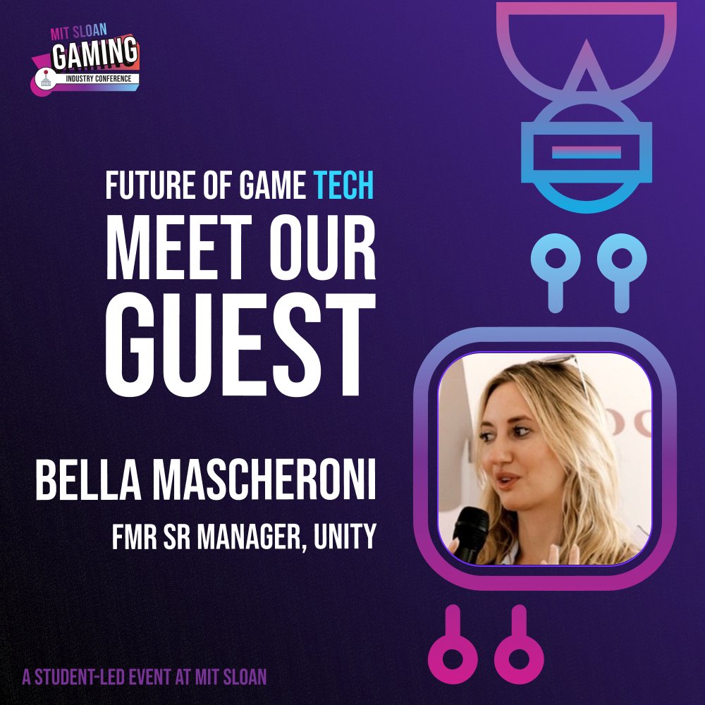 mitgic's tweet photo. [Future of Game Tech Panelist] Welcome Bella Mascheroni, Fmr Sr Manager of Strategic Partnerships, Unity! 

MIT Gaming Industry Conference Tickets: https://t.co/iKnGGzhpOE #MGICon #MITSloan #MIT #gaming #gamedev #gametech https://t.co/5khzFRaiq9