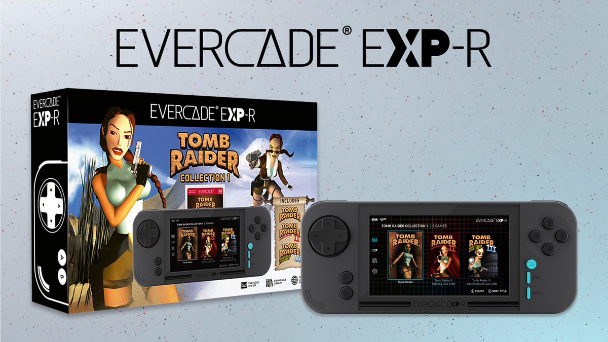 Tomb Raider Collection 1 is also the bundled cartridge with the recently announced Evercade VS-R and Evercade EXP-R consoles! Pre-orders for these open on April 30th. @tombraider