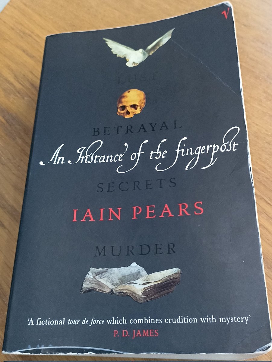 Recommended on @TheRestHistory @holland_tom this has it all; theology, politics, murder and antiquarianism. #historicalfiction at its best. Eco's The Name of the Rose is a similarly good read. Sadly no Christian Slater film of Fingerpost yet but would be keen to see that! #books