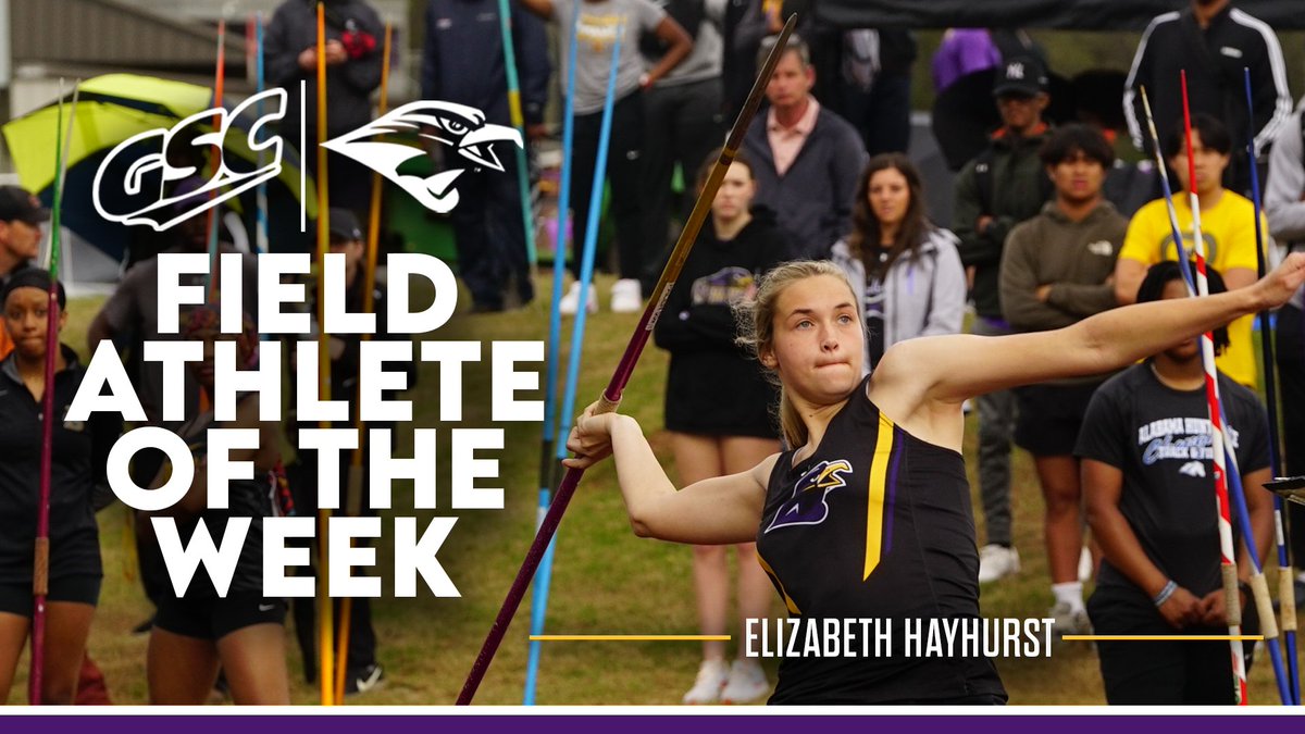 🚨GSC AWARDS🚨

Congratulations to Elizabeth Hayhurst who was named GSC Field Athlete of the Week🎉

📰 shorturl.at/DM179

#TogetherWeRise