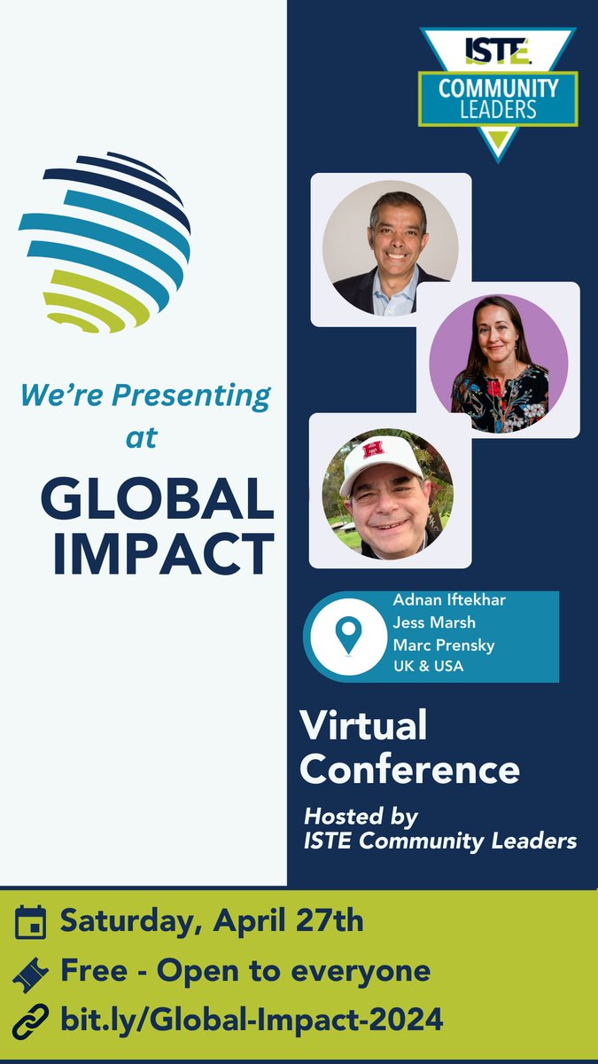 📆 Just 🔟 days left until the inaugural @ISTE #GlobalImpact Conference!

We'll share how families, educators & nonprofits can connect around #SDG social impact projects, AKA empowerment hubs, & garner funding to make #RealWorldImpact.

➡️ bit.ly/Global-Impact-…

#ISTE #ASCD