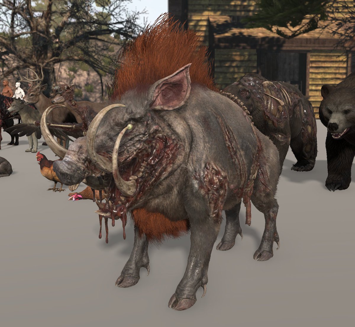 Here is a new version of Grace the Super Pig coming to Alpha 22 on PC and Consoles this summer. Modeled by Brett, hair shader by Daniel, custom hair work by Won!