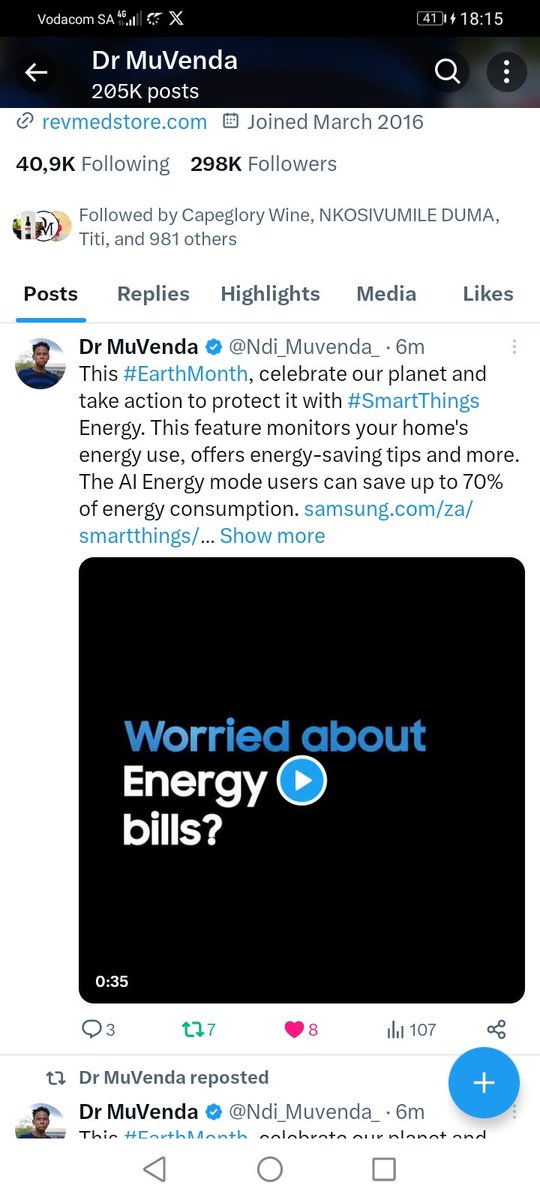 @Ndi_Muvenda_ Done 🤞 🙏 🙏 Dr Muvenda ❤️ 
#EarthMonth
#SmartThings