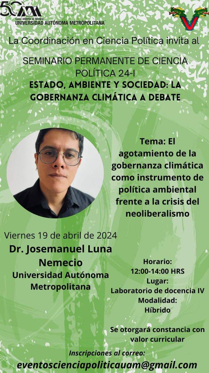 Coordinación en Ciencia Política de la UAM-I tweet media