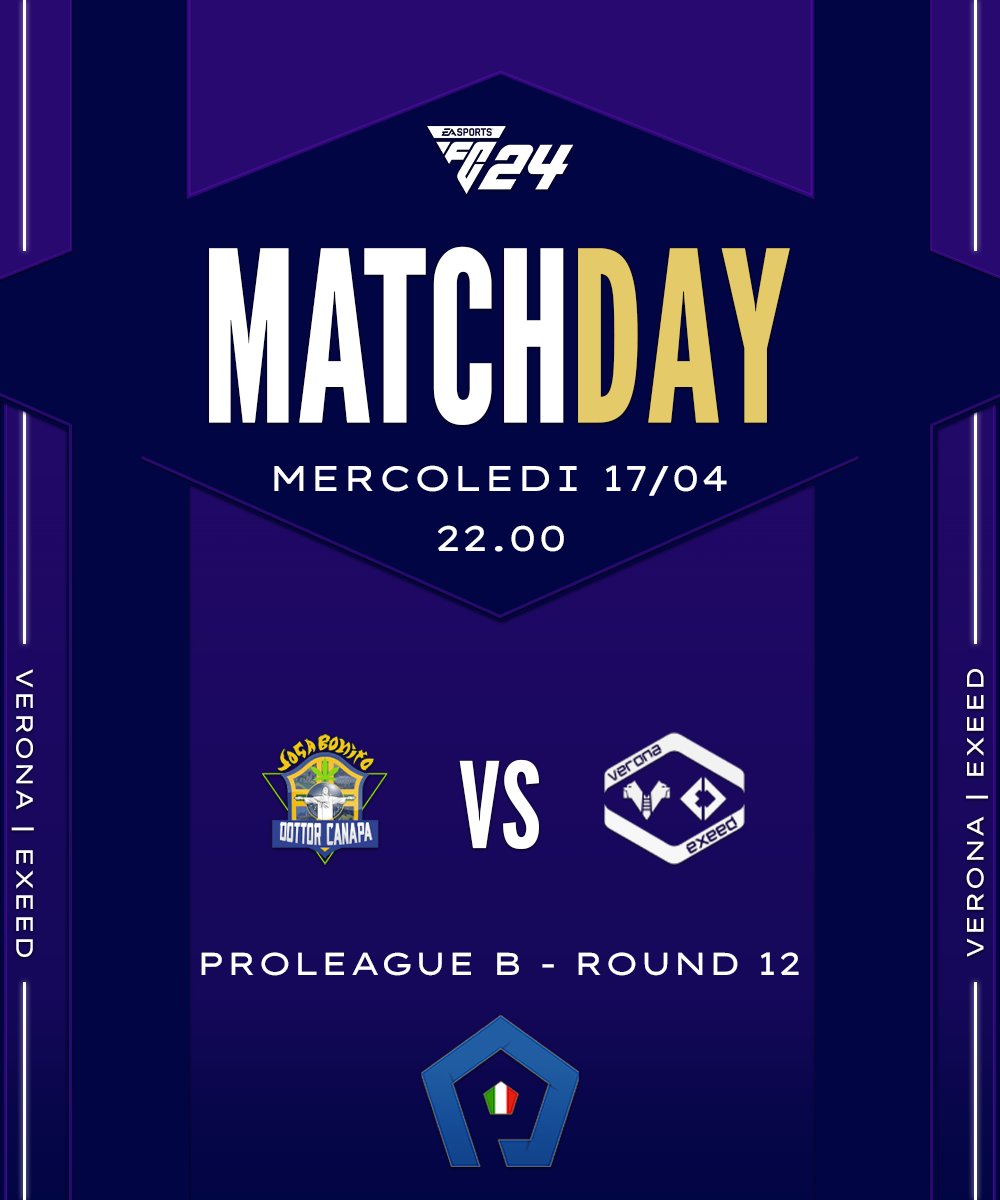 allinfc25's tweet photo. 🏆 🇮🇹 PROLEAGUE SERIE B - ROUND 12/13 🇮🇹
🗓️ TONIGHT ⌚️ 22.00
🆚 JOGA BONITO IT4
🗓️ TONIGHT ⌚️ 22.20
🆚 REBORN HLS
📽️📺 LIVE :
https://t.co/JKbNYrMEbW

@hvfc_esports @exeed_official 
@proleagueitalia https://t.co/4EAUVB03ou