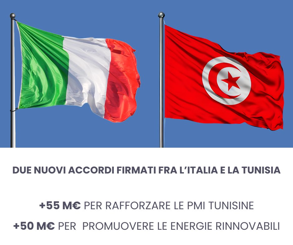 🇮🇹🤝🇹🇳 L'#Italia rinnova il suo impegno a sostegno dell'economia tunisina! 2 nuovi accordi firmati a margine dell'incontro tra il Presidente tunisino K. Saïed e la Presidente del Consiglio G. Meloni che sottolineano il ruolo della #cooperazioneitaliana come partner🗝️ in #Tunisia