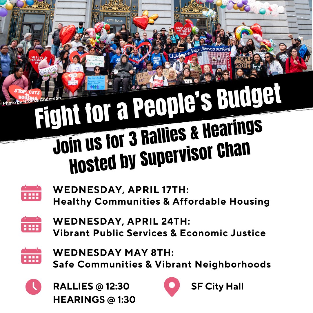BudgetJusticeSF's tweet photo. Advocate &amp; fight for a people's #budget! Rally at the steps of @sfcity_hall in #solidarity w/ #CBOs of #SF in telling Mayor @LondonBreed, #WeKnowWhatKeepsUsSafe - Fund programs &amp; services that have kept and will continue to keep #SF &amp;  healthy &amp; vibrant! 
@sfchronicle @sfexaminer https://t.co/eYa96kBFsg