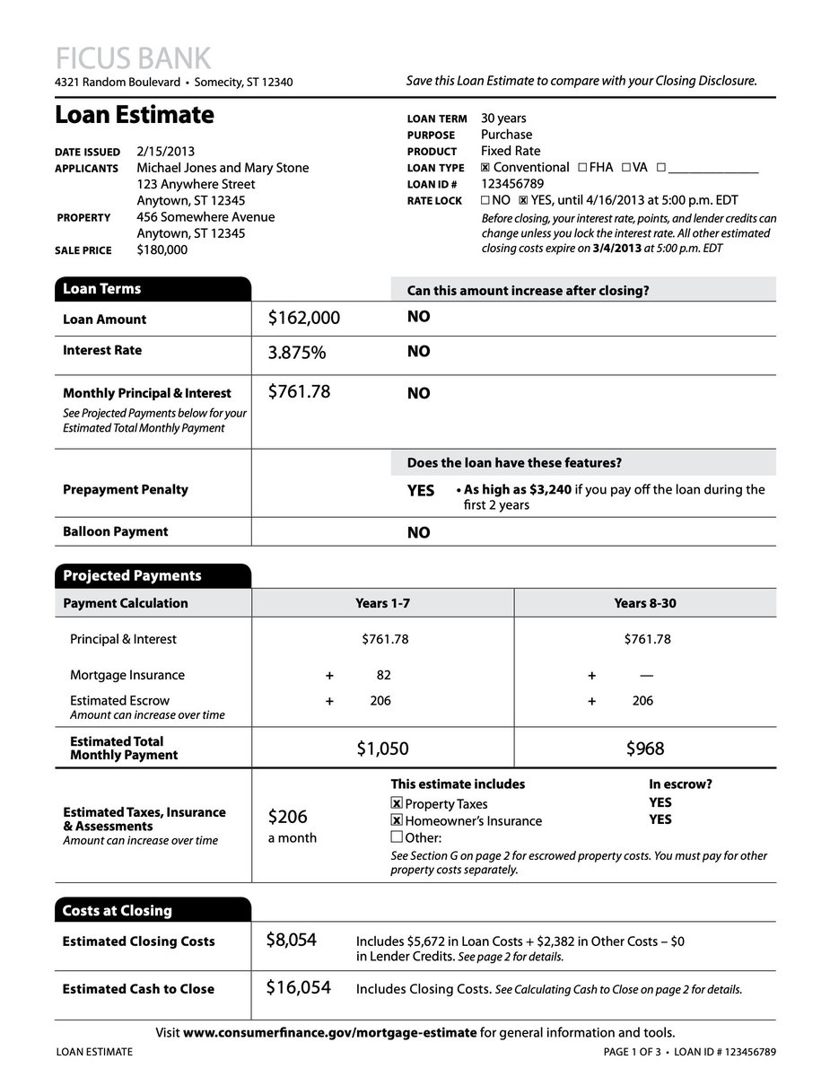 winston_chang's tweet image. Question for real-estate people out there. If you apply for a mortgage, are they legally required to send you a loan estimate with this exact format, or can they send you the information formatted in their own custom document?