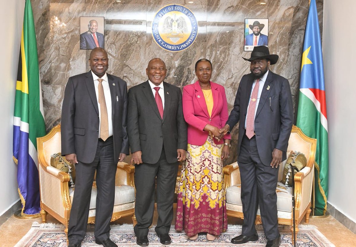 President Cyril Ramaphosa met the leadership of South Sudan in Juba today. #sabcnews