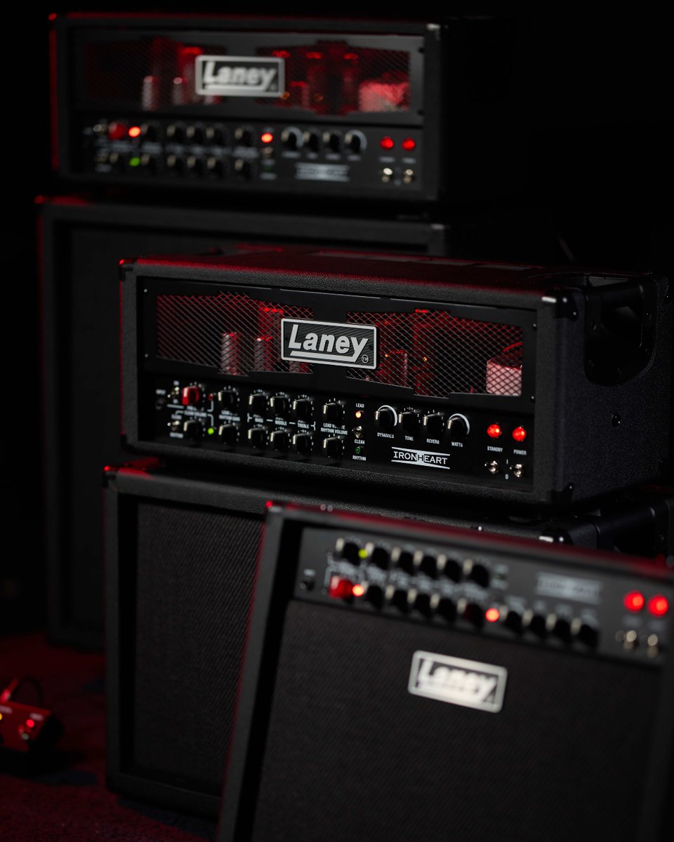 The Ironheart range is now Made In The UK! But which do you choose? 120 watt with a matched 4x12, 60 watts with a matched 2x12 or a 30 watt 1x12 combo? #laney #laneyamps #Ironheart #BlackCountryCustoms