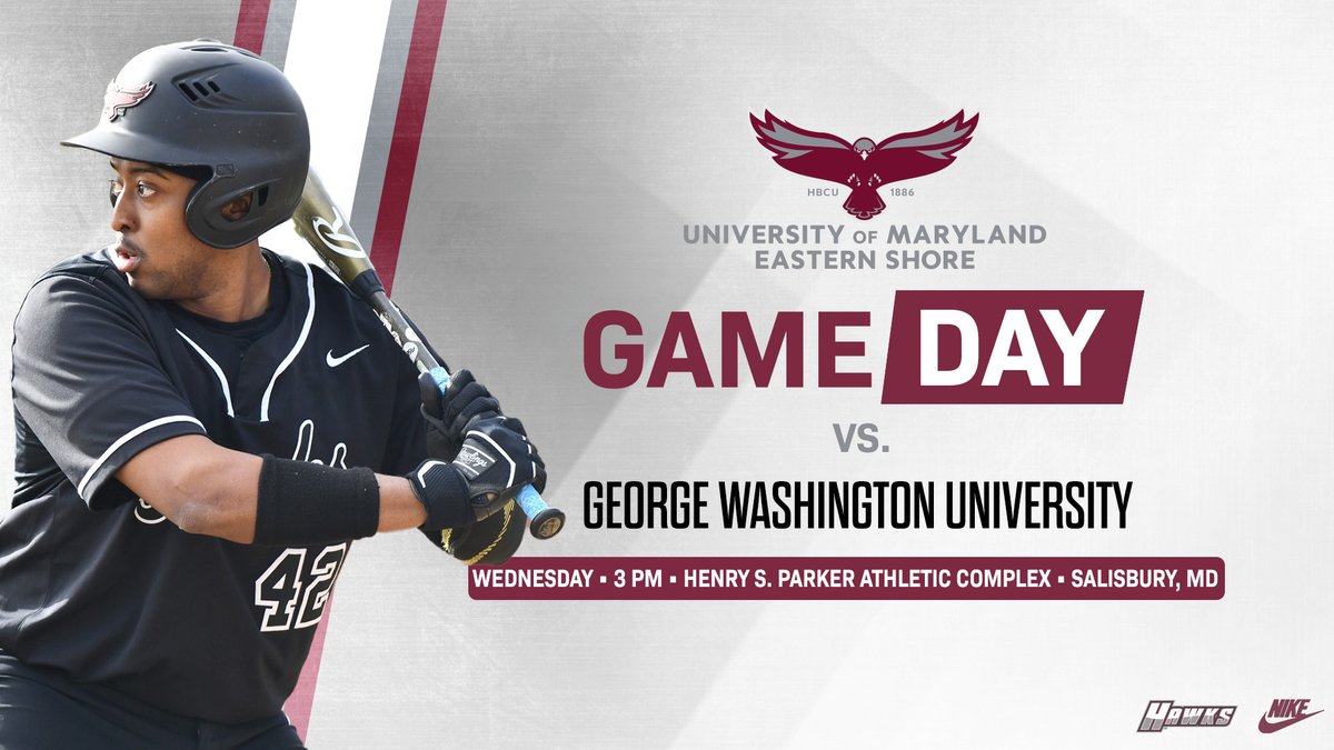 ⚾️HAWKS AT HOME THIS AFTERNOON⚾️ The University of Maryland Eastern Shore Hawks host George Washington University this afternoon at 3 pm. Live Stats - umeshawksports.com/sidearmstats/b…