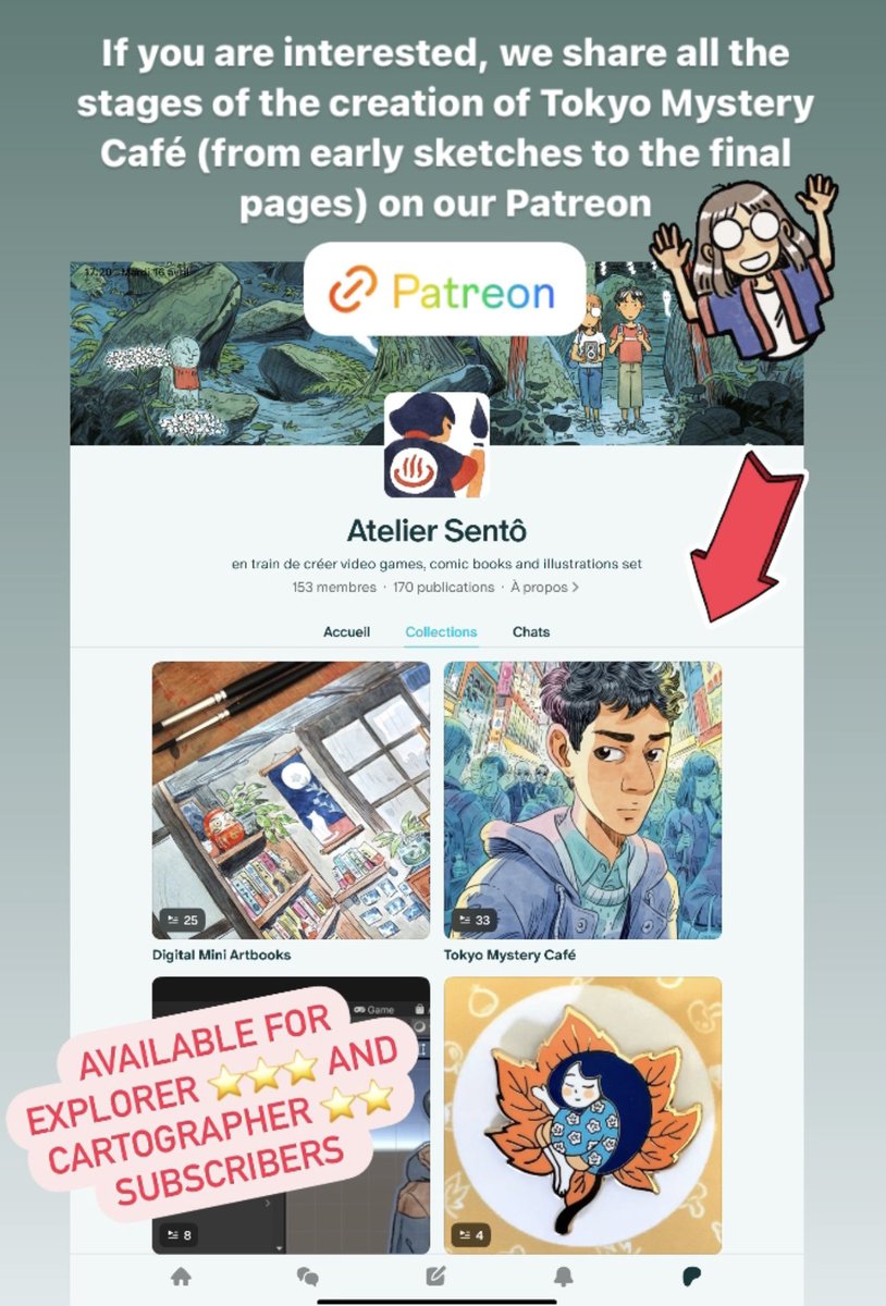 Our Patreon page is now 2 years old 🎉 If you’re interested in learning more about our process and inspiration when we create comic books, video games and illustrations, many articles are waiting for you right here: ✨ patreon.com/ateliersento ✨