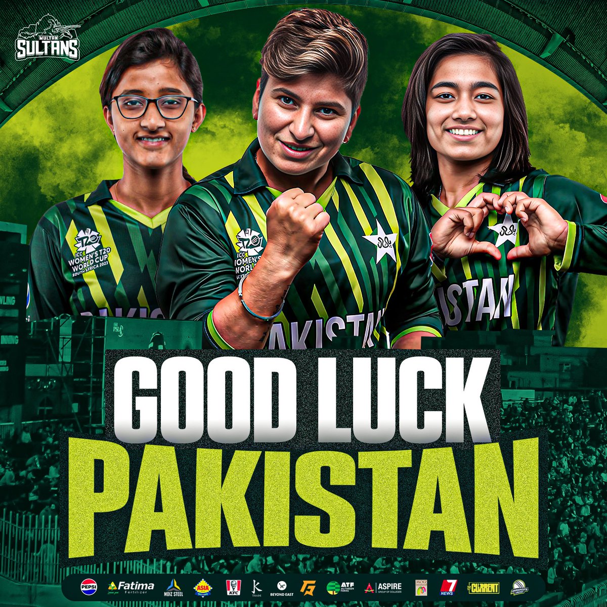 All the best to the 🇵🇰 Women’s Team for their home series against the West Indies Women! 🙌 #SultanSupremacy | #PAKWvWIW