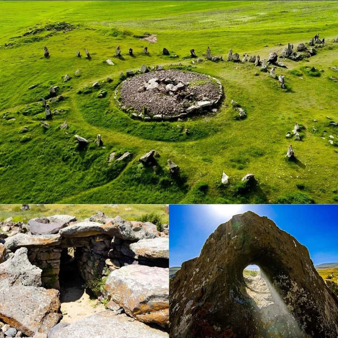 Carahunge,- 'speaking stones' in Armenian, is a site in Armenia's Syunik province. Comprising large standing stones arranged in circular patterns, some reaching 3m height and weighing tons, it dates back to the Neolithic era, 5500-4500 BC, making it older than Stonehenge.