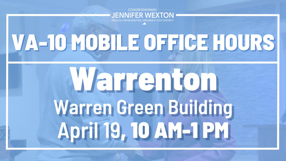 If you’re having trouble with a federal agency, come meet with my constituent services team this Friday in Warrenton to get the assistance you need. Please sign up in advance by clicking the link below ⬇️ forms.gle/m7aWL9ettD2ASP…