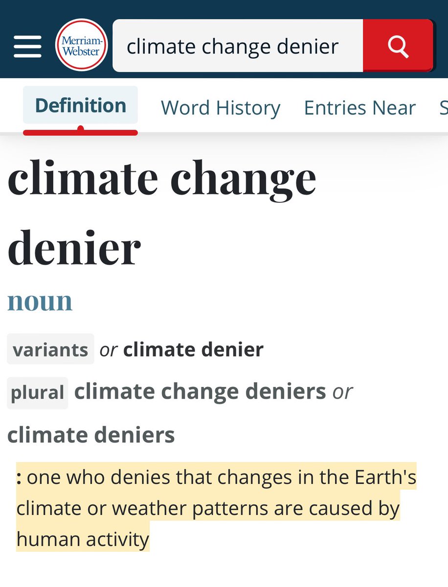 A lot of snowflakes replying to this saying they’re offended by my use of the term “climate denier” because “the climate always changes, we just don’t believe that the changes are caused by human activity”. I wonder what term the dictionary recommends for someone like that? 🤷🏻‍♂️