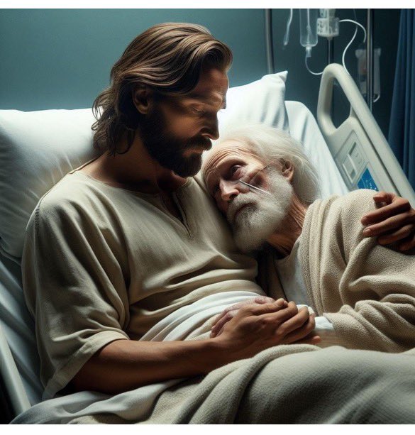 This was Jesus with my Dad as he was dying. I will never forget witnessing this miracle.