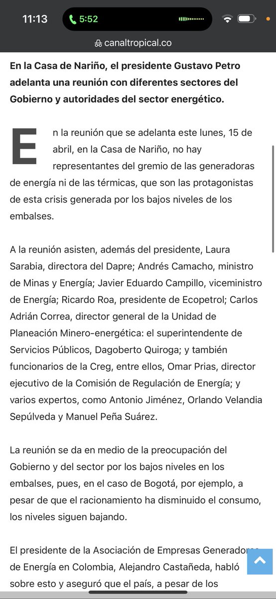 KarolSolisMenco's tweet photo. Tras las movilizaciones del 11 de abril en el Caribe, el Presidente convocó a una reunión que se dio este lunes en Casa de Nariño. 

Es extraño que no haya comunicado de prensa de Presidencia, pocas notas en periódicos y que en las que hay no se comente que AIR-E y Afinia estuvieron presentes👇🏽