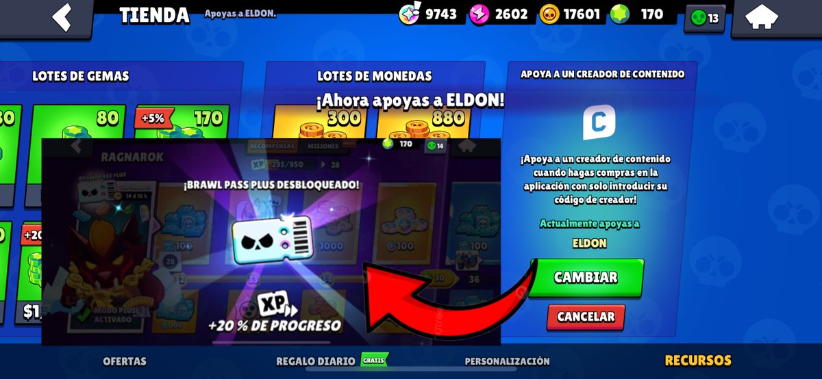 @eldonroyale No fue la oferta pero el Brawl Pass Plus si, saludos Don 🙌