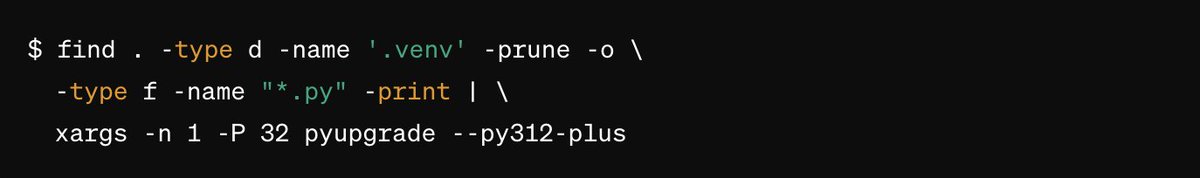 Few things feels as good as running this after upgrading a large system to the latest #Python.