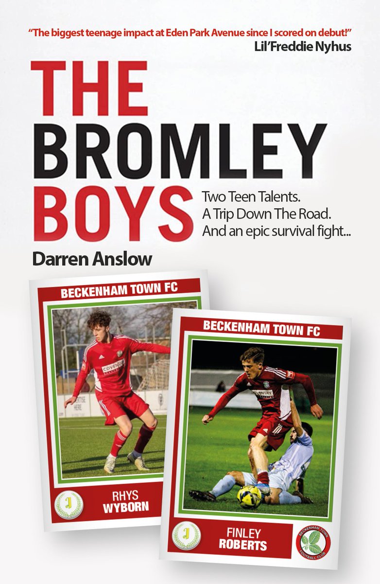 beckenhamtownfc's tweet photo. TEENAGE KICKS
Two games left and potentially two Cup Finals as we bid to stay up... 

But whatever happens between now and the end of the season, just how good have these two @bromleyfc youngsters been BECKS fans...

@RhysWyborn 
&amp;
@FinRoberts7 

Take a bow.

We're all with you. https://t.co/2IBfzEHk2u