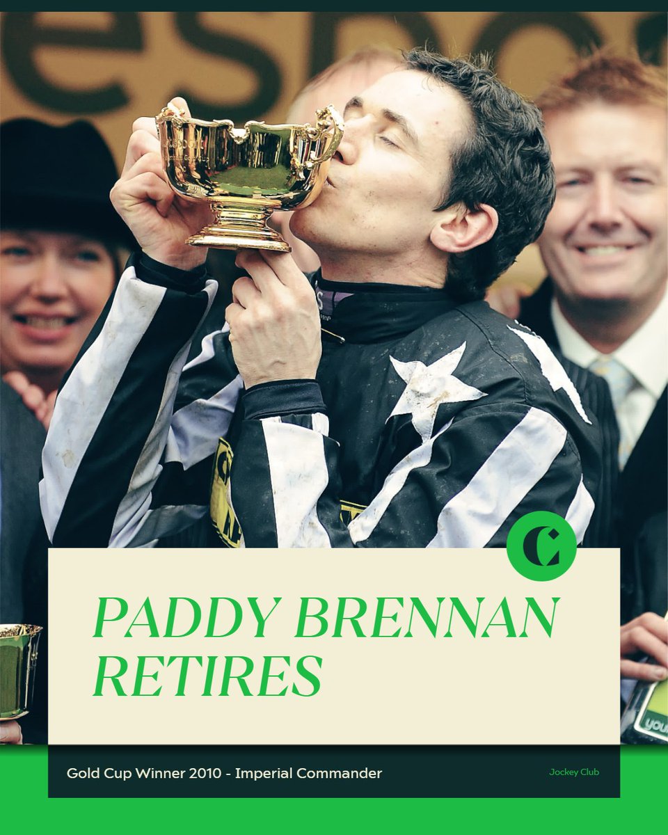 Thank You Paddy 👏 After an emotional win on Manothepeople today at The April Meeting Paddy Brennan has decided to retire. 1,600 winners spanning 27 years, including a memorable victory in the 2010 Gold Cup on Imperial Commander. Wishing you all the best in your retirement!