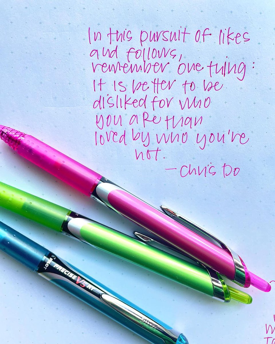 PilotPenUSA's tweet image. Some mid-week inspirational words. ✨

✍️: themadgepowers using Precise V5 RT

#powertothepen #pilotpen #pilotpenusa #precise #preciseV5RT #penlover #PreciseRT