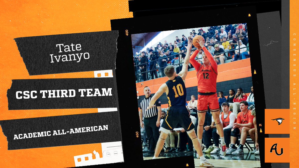 Congrats to @AURavensMBB's Tate Ivanyo on being selected as a @CollSportsComm Third-Team @AcadAllAmerica for the second year in a row! #SoarRavensSoar #GBGR #MyAUStory