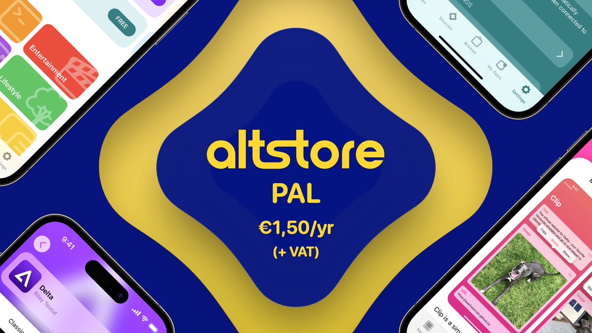 Europe’s coolest alternative app marketplace is HERE! Introducing AltStore PAL — an Apple-approved version of AltStore exclusive to the EU Download now from our website for just €1.50/year (+ VAT) 🇪🇺 altstore.io