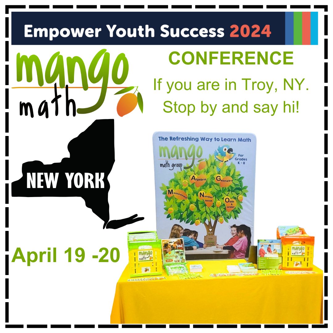mangomath's tweet photo. Excited to be attending the NY state Out-of-School time conference April 19-20.  🍎📚 If you are attending stop by our booth and say hi. We will have a treat for you!! 🌱 #education #youthempowerment #mangomath #NYOST, https://t.co/BWX2nfjZUX