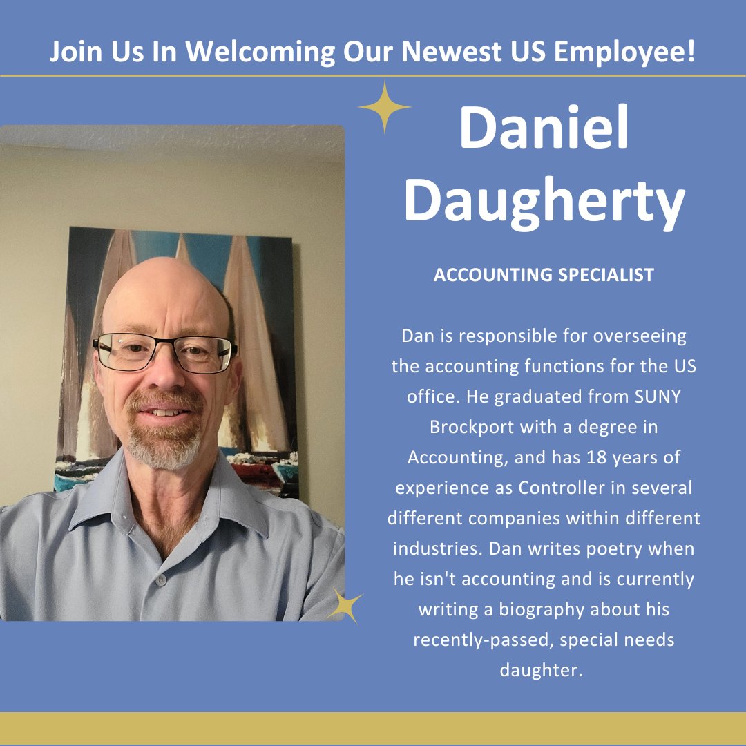 We welcome our newest US employee, Daniel Daugherty!💦🎉 #NewEmployee #WateringTheSeedsOfChange