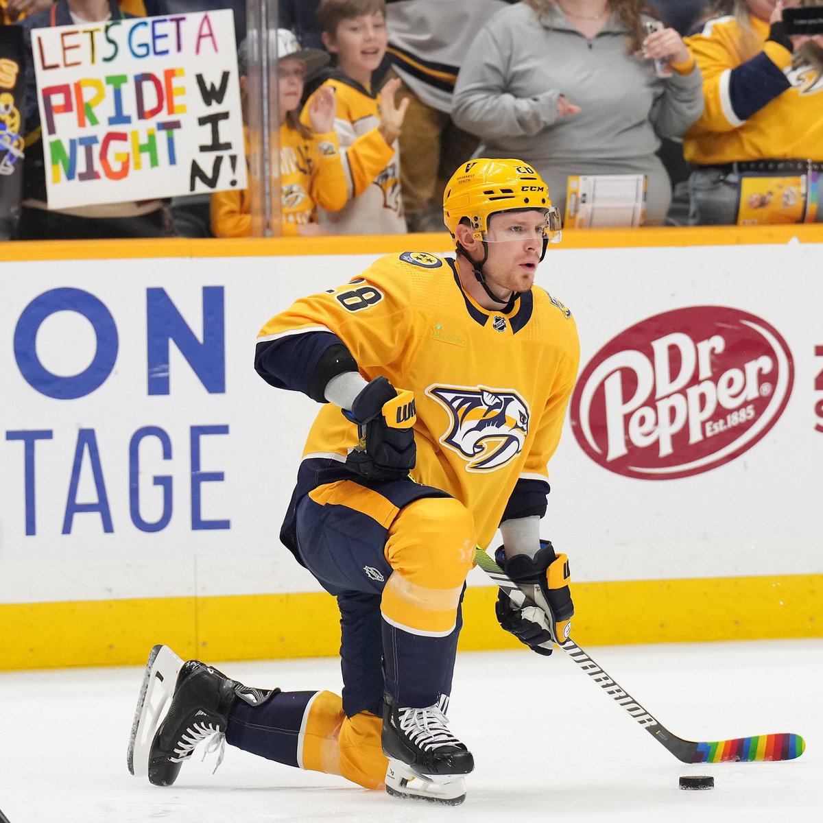 bunnnies24's tweet photo. @PredsNHL @BrdgstoneArena I gotta go with my very literally #predspride pride night look! https://t.co/jNVm8XWlI1