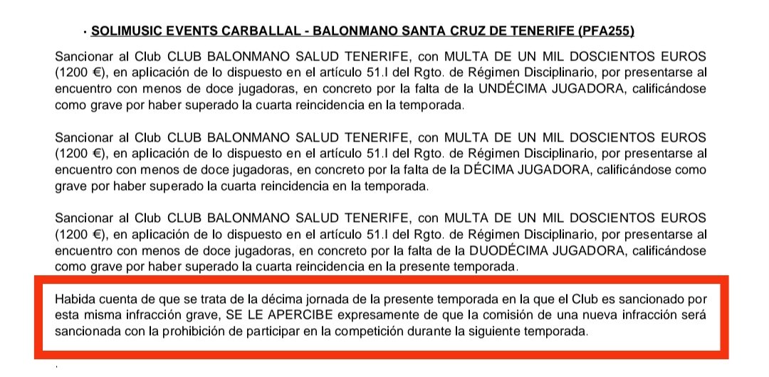 VSolerOlcina's tweet photo. ⚖️ El CNC de la @RFEBalonmano opina que cometer la misma INFRACCIÓN GRAVE por décima vez y DESVIRTUAR la COMPETICIÓN todavía no es suficiente...

https://t.co/o0MSopbWNK https://t.co/d8mAumYsgJ