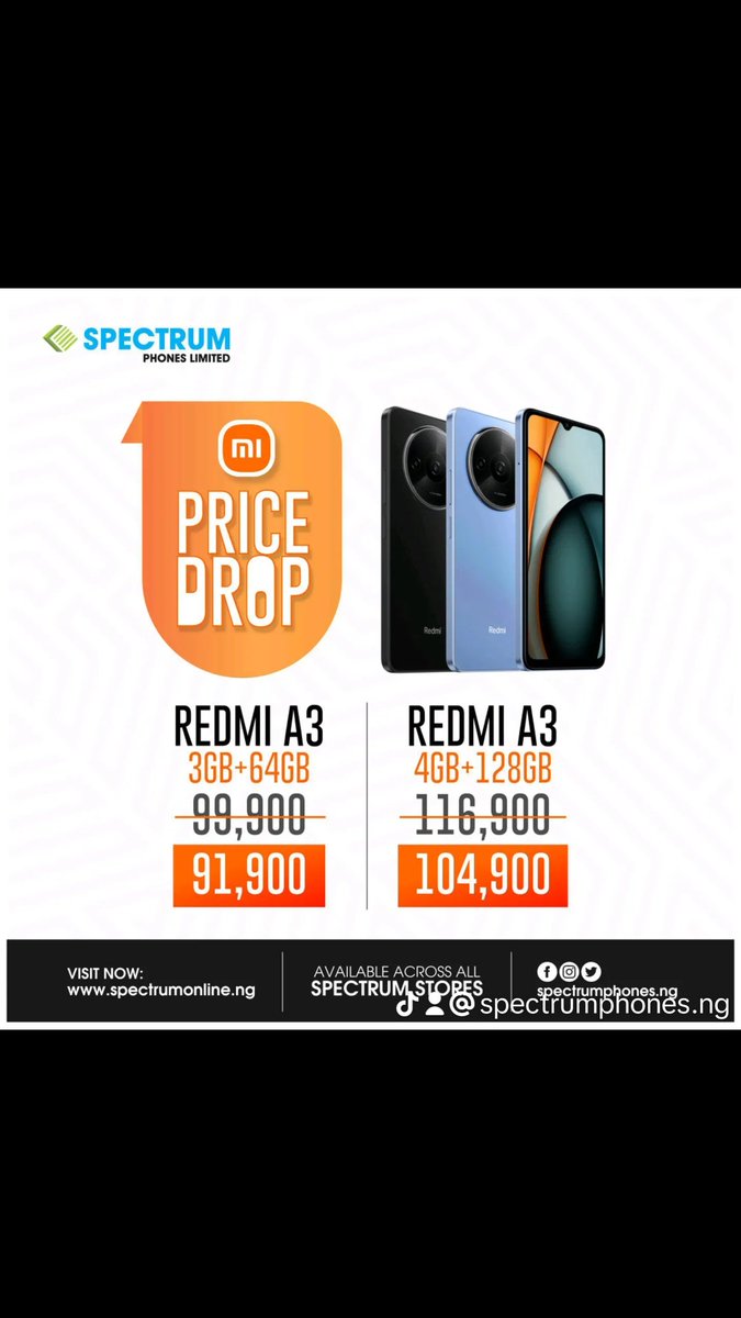 Spectrumphoneng's tweet photo. Hurry and take advantage of Redmi discount promo
Thus is the perfect opportunity to get your hands on this amazing smartphone at a reduced price.
Don't wait, as these deals won't last long.

Contact +23481850916680 or visit https://t.co/VCQXu3ix3s to place your order now! https://t.co/6p7JeAWRms