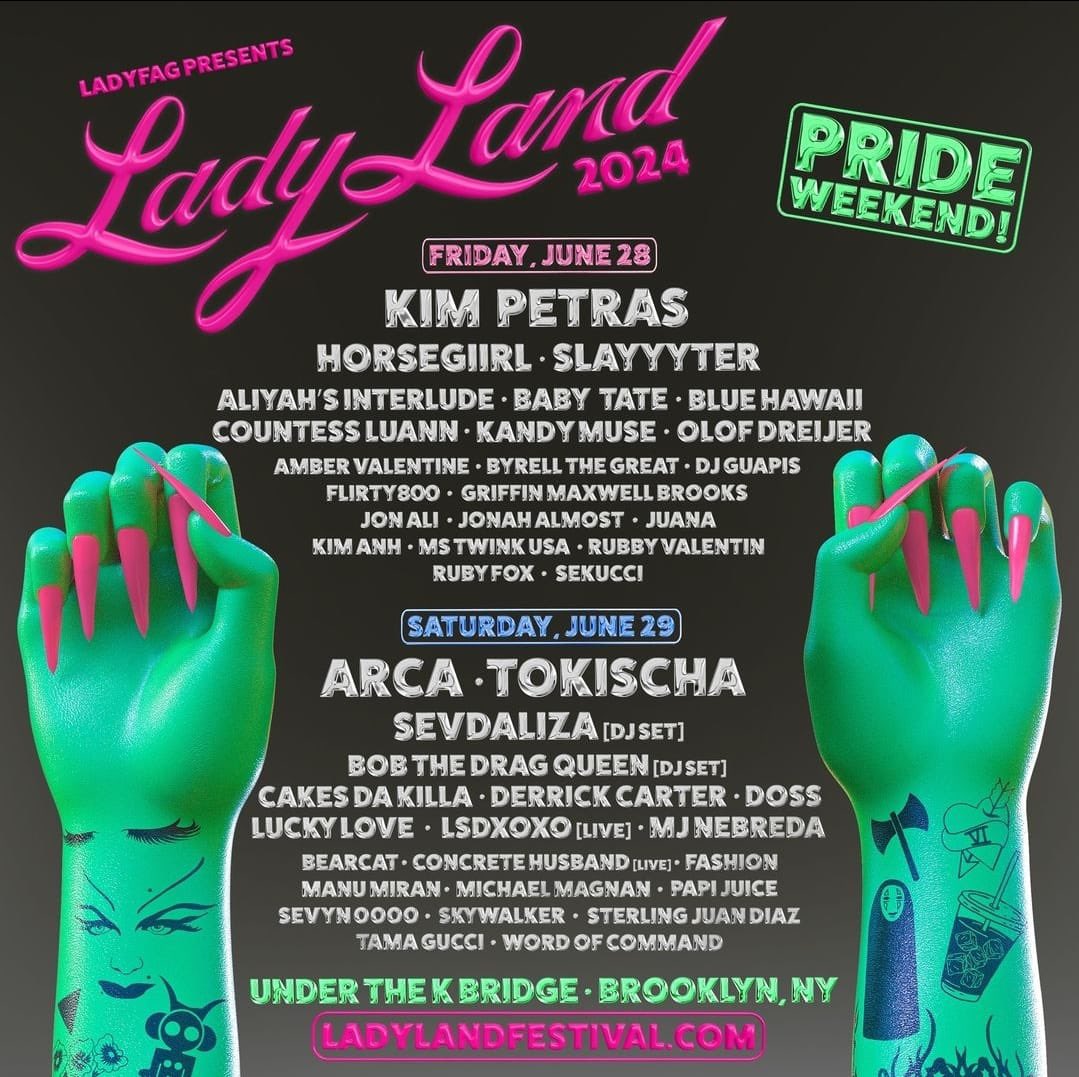 Kim will be headlining LadyLand festival on Friday the 28th of June in Brooklyn, New York! 💗

🎫 Sign up for presale at ladylandfestival.com