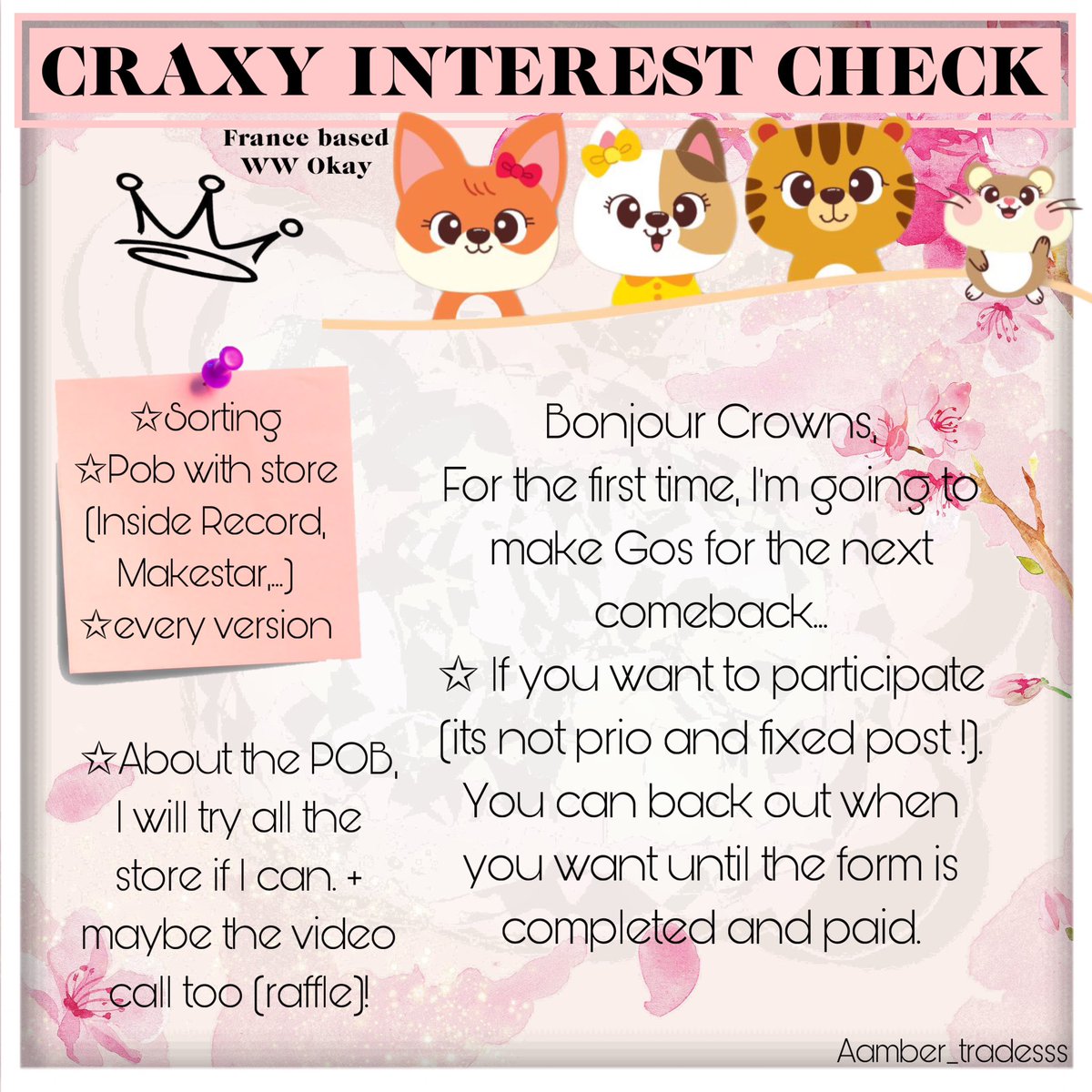 Hiii, I’m gonna try to do CRAXY’s gos for their next physical comeback, It’s just pre claim in order to see how many people are interested Don’t hesitate to send me a message on📸 ! Europe and WW is okay. I’m based in France 🇫🇷 instagram.com/p/C53oFAdMxEd/… #craxy #craxygo #craxycg