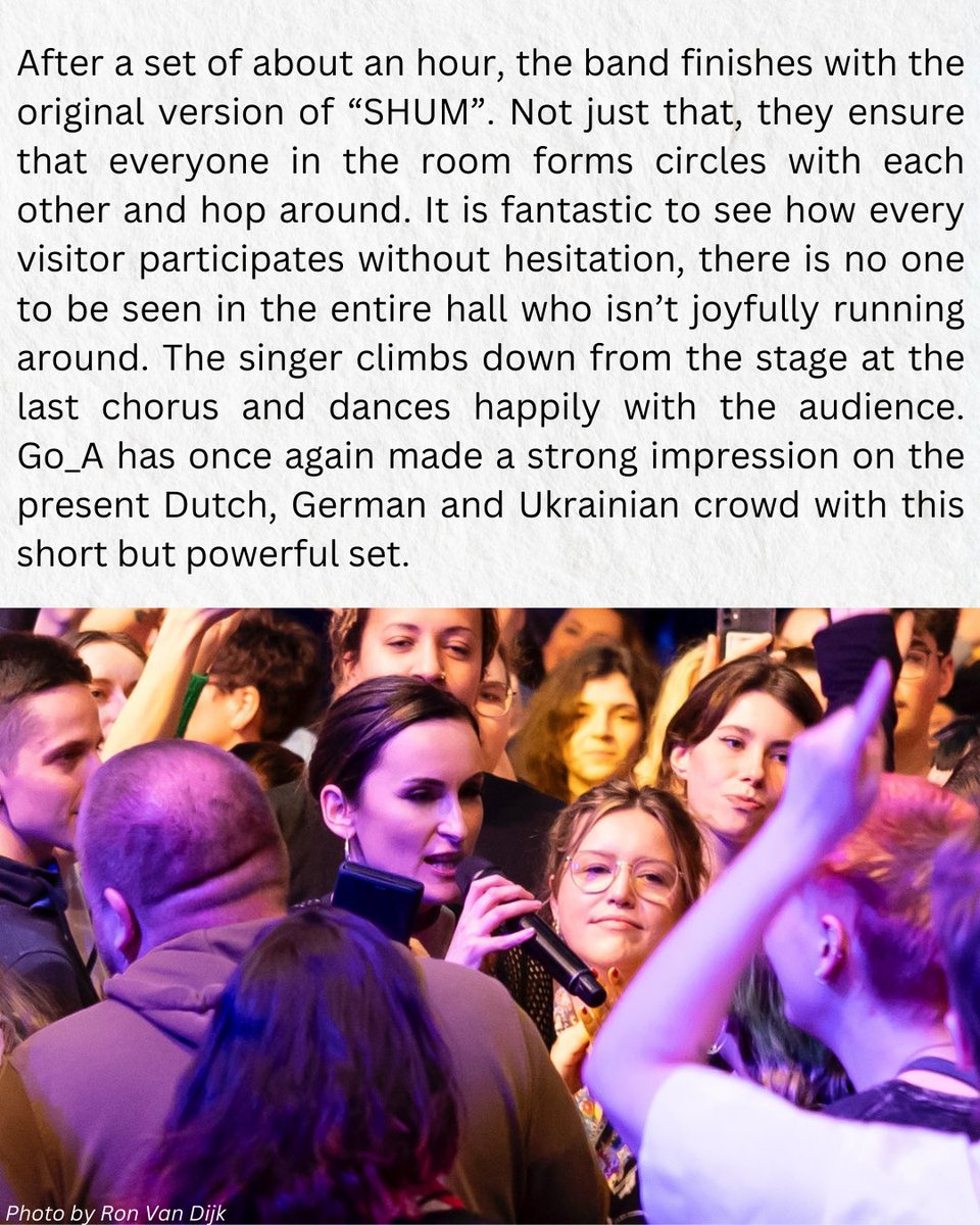_Go_A_'s tweet photo. Here you can read how we kicked-off our spring tour in Heerlen! Stay tuned for more! 
Pssst! Grab your tickets to our Ukrainian Magic Tour 2024 in bio! See you see you! 
#go_a #go_a_band #shum #ukrainianmagic #ukrainainmusic #ukraine #eurovision #eurovisionsongcontest #eurovision2021 #eurovisionsongcontest2021 #monokate #tour #bandtour #music #elecronicmusic