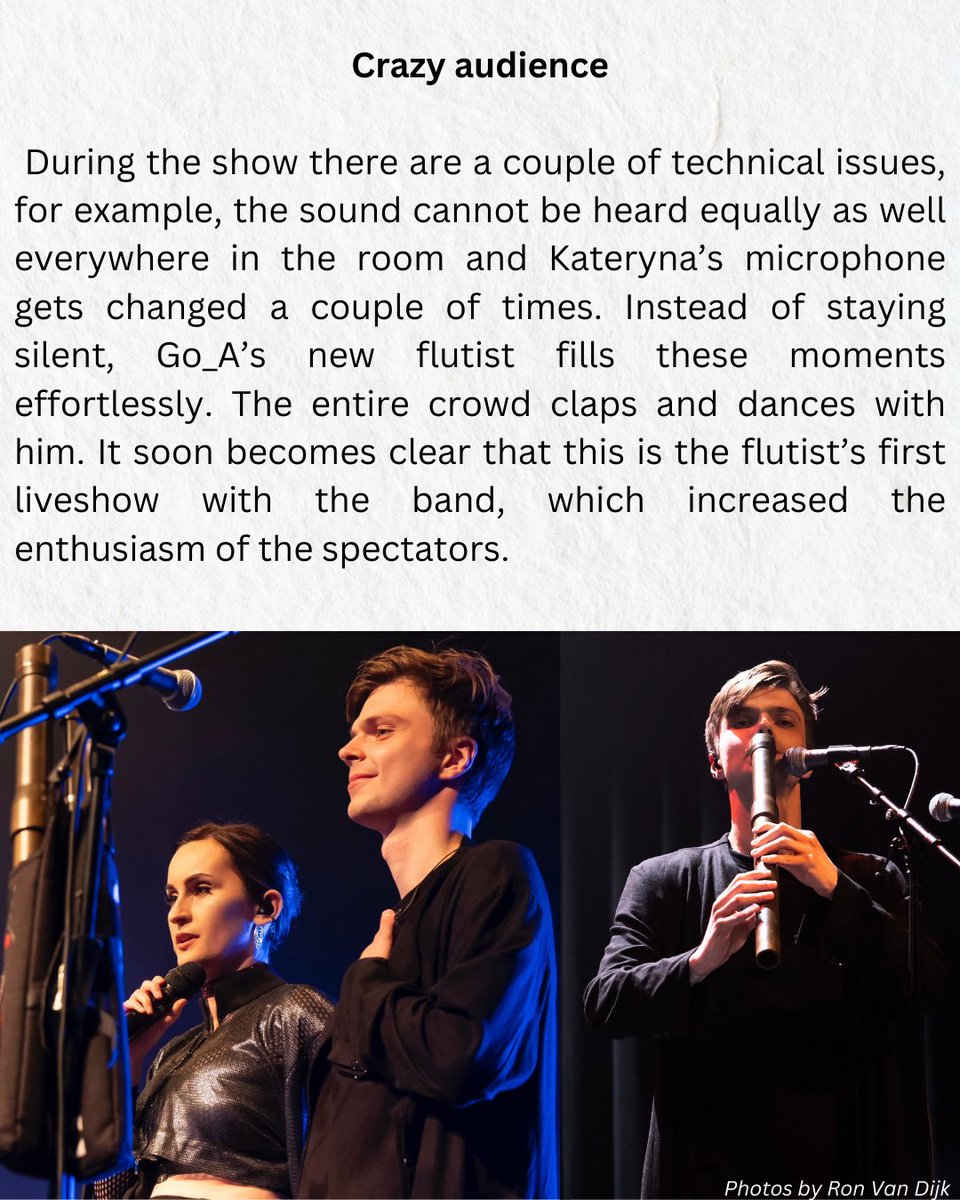 _Go_A_'s tweet photo. Here you can read how we kicked-off our spring tour in Heerlen! Stay tuned for more! 
Pssst! Grab your tickets to our Ukrainian Magic Tour 2024 in bio! See you see you! 
#go_a #go_a_band #shum #ukrainianmagic #ukrainainmusic #ukraine #eurovision #eurovisionsongcontest #eurovision2021 #eurovisionsongcontest2021 #monokate #tour #bandtour #music #elecronicmusic