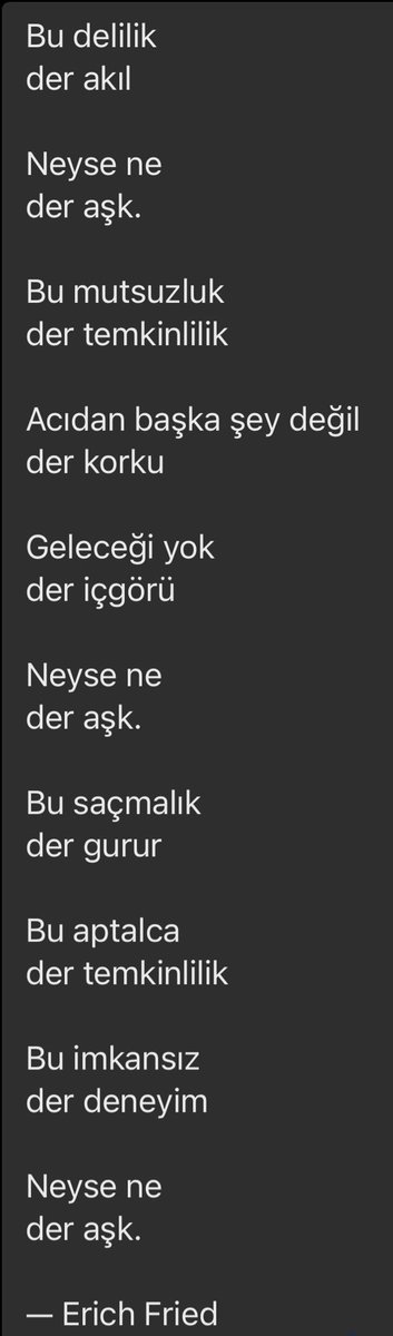 ‘Neyse ne, der aşk’.